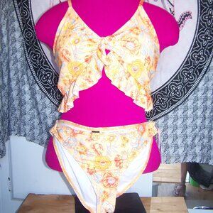 Hurley NWT Floral Tie Bikini Sz L